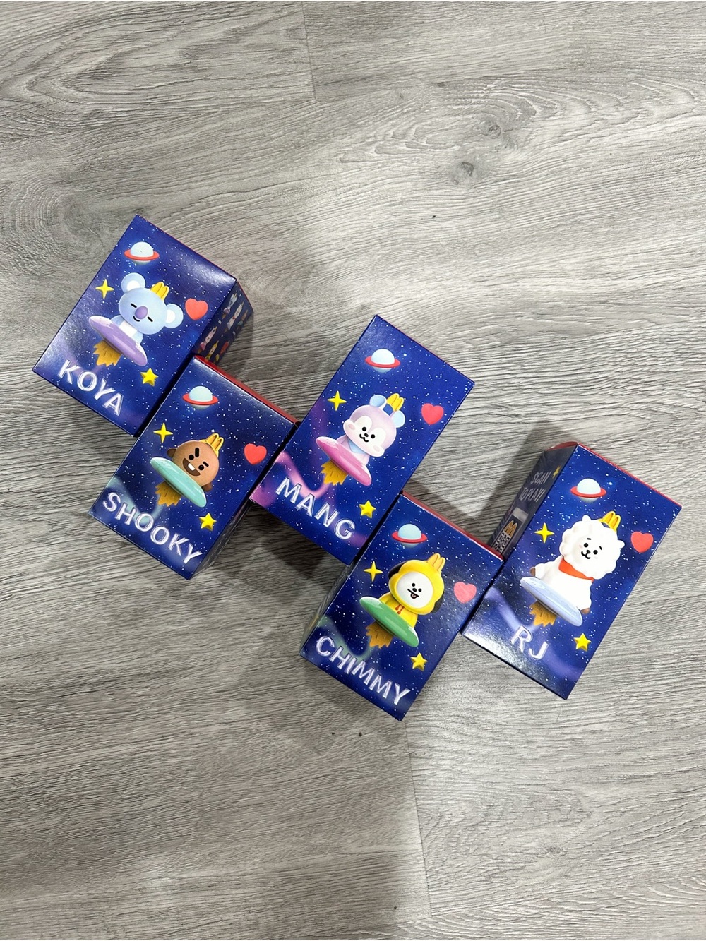 BT21 set of 5 Space Friends Collectible Toy Figures - Blue